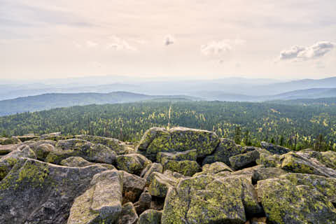 Gemeinde Neuschönau Landkreis Freyung-Grafenau Lusen Gipfel Blockmeer Waldhäuser (Dirschl Johann) Deutschland FRG